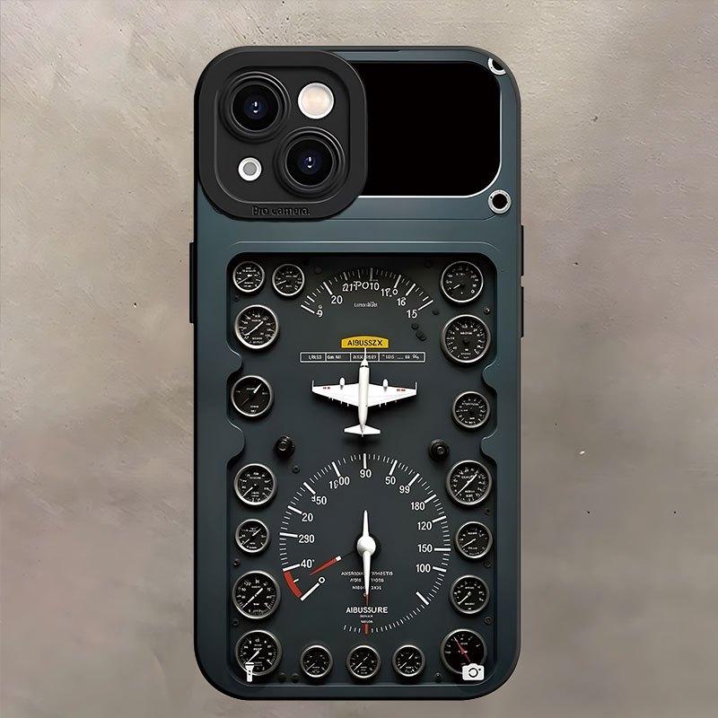Aircraft instrument panel pattern phone case suitable for iPhone 17 16 15 14 13 12 11 Pro/Max/Plus anti drop and shockproof