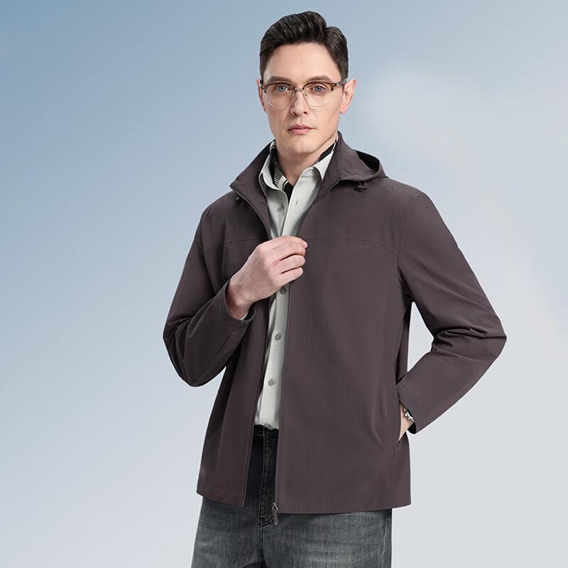 ROMON Men's Sun Protection Business Casual Detachable Hood Jacket