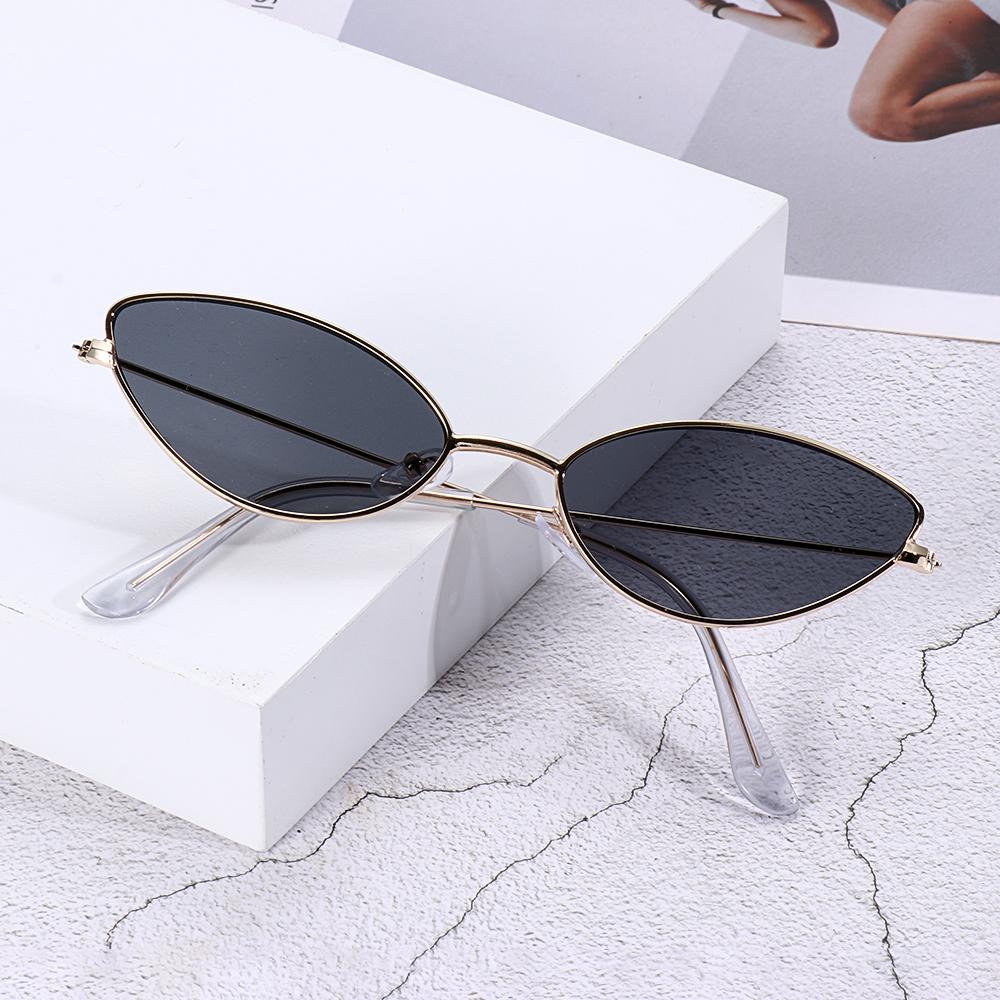 2021 Cute Sexy Cat Eye Sunglasses Luxury Metal Frame New Small Gold Red Vintage Fashion Cateye Sun Glasses Lady UV400 Eyewear