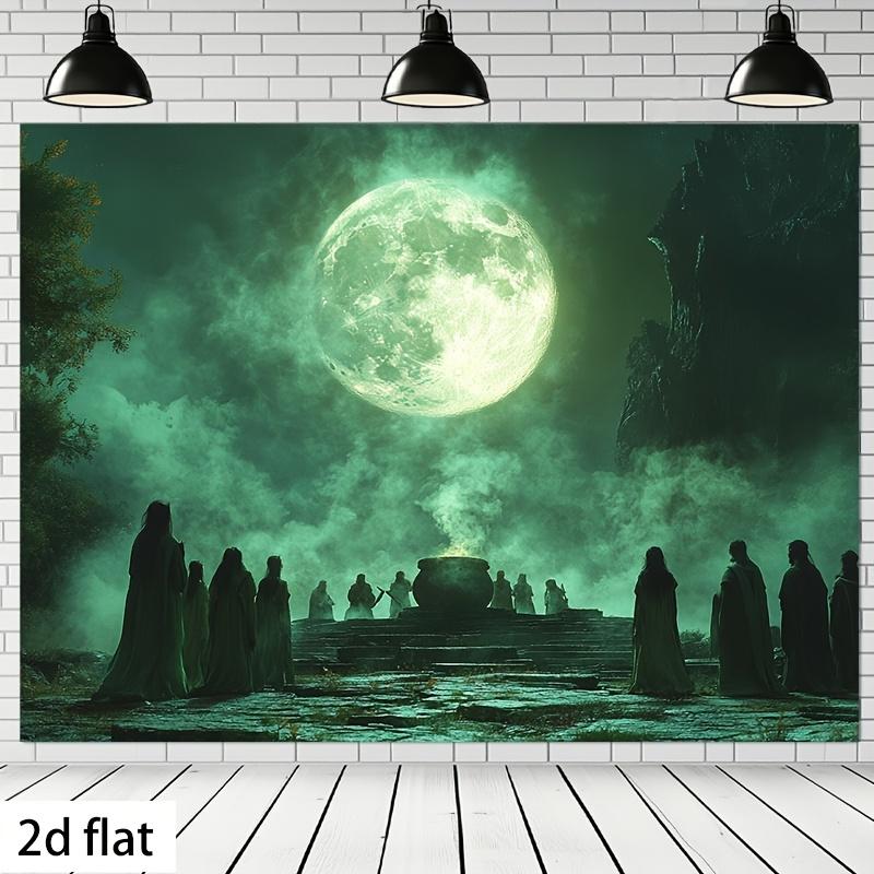 

Herbal Ritual Background by MoonlightMysterious Full Moon Tapestry Witchs Party Scene Decoration 74x94cm(29x37in)