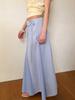 ECOMMAE Belted Flare Skirt (Blue)
