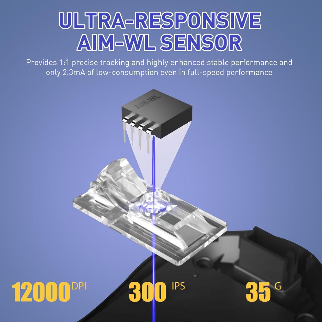 DAREU A950 Wireless Gaming RGB Charging Stand 12000 Armored Technical Standards Approved Mouse, Ambidextrous, Lightweight, Wireless,