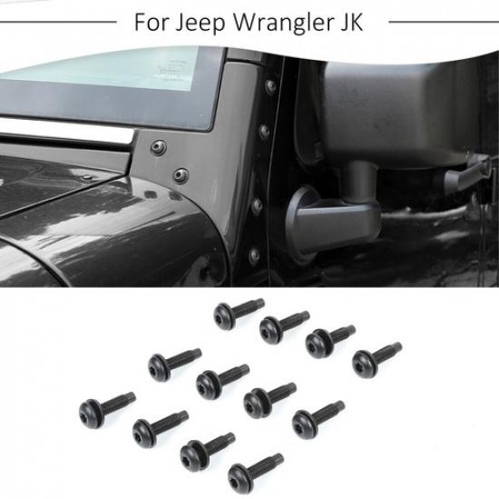 12X Replacement Front Windshield Windscreen Screw Bolts Kit For Jeep Wrangler JK