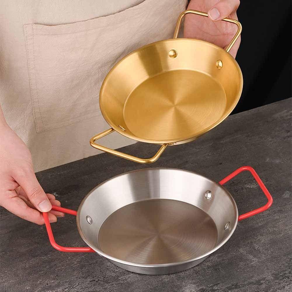 Nonstick Surface Seafood Plate Flat Bottom Snack Plate Heavy Duty Stainless Steel Pan  Home Kitchen