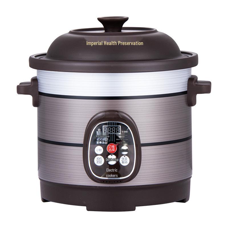 Automatic Purple Clay Slow Cooker: Multi-Function Soup, Porridge & Baby Food Pot