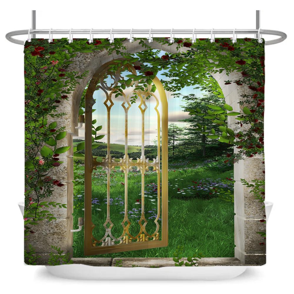 Fairy Tale Forest Waterproof Shower Curtain for Bathroom Cartoon Baby Decoration Bath Curtain Polyester Fabric with hooks