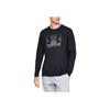 Under Armour Logo Print Sports Crew Neck Long Sleeve T-Shirt Men Tops Black 1329586-001