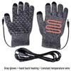 USB Rechargeable Non-slip Heated Gloves with Adjustable Temperature and Thickened Five-finger Design for Warmth