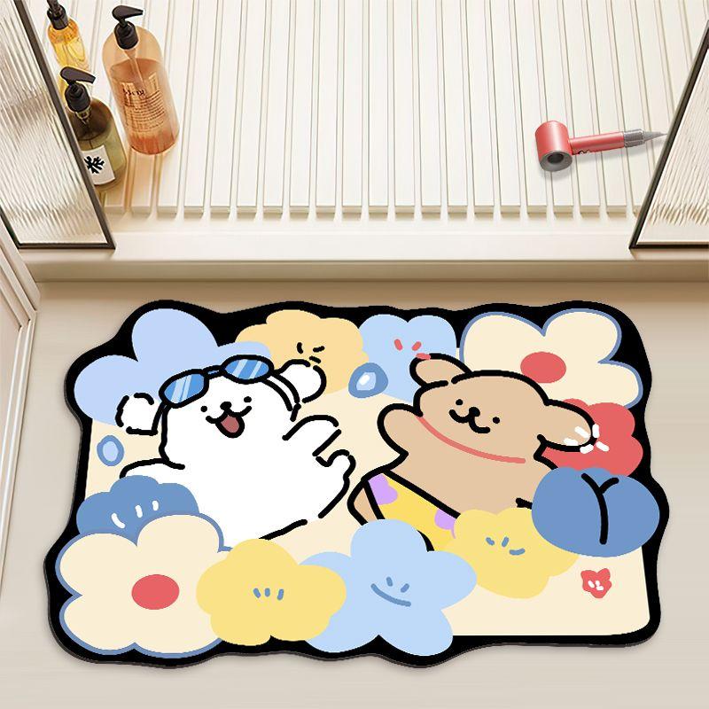 Bathroom Floor Mat Soft Diatom Mud Water Absorption Quick Drying Toilet Door Non-slip Foot Mat Toilet Floor Mat