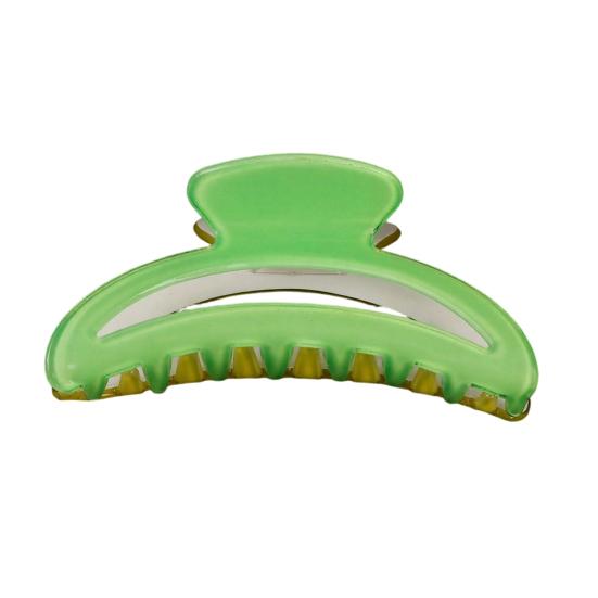 

Hair Claw Contrast Color Hollow Design Back Head Shower Clip Anti-slip Medium Size Shark Hair Claw Versatile Hair Accessory зелений