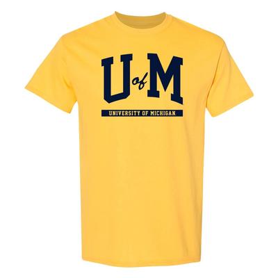 T-shirt à manches courtes Michigan Wolverines Initial Arch - Université NCAA