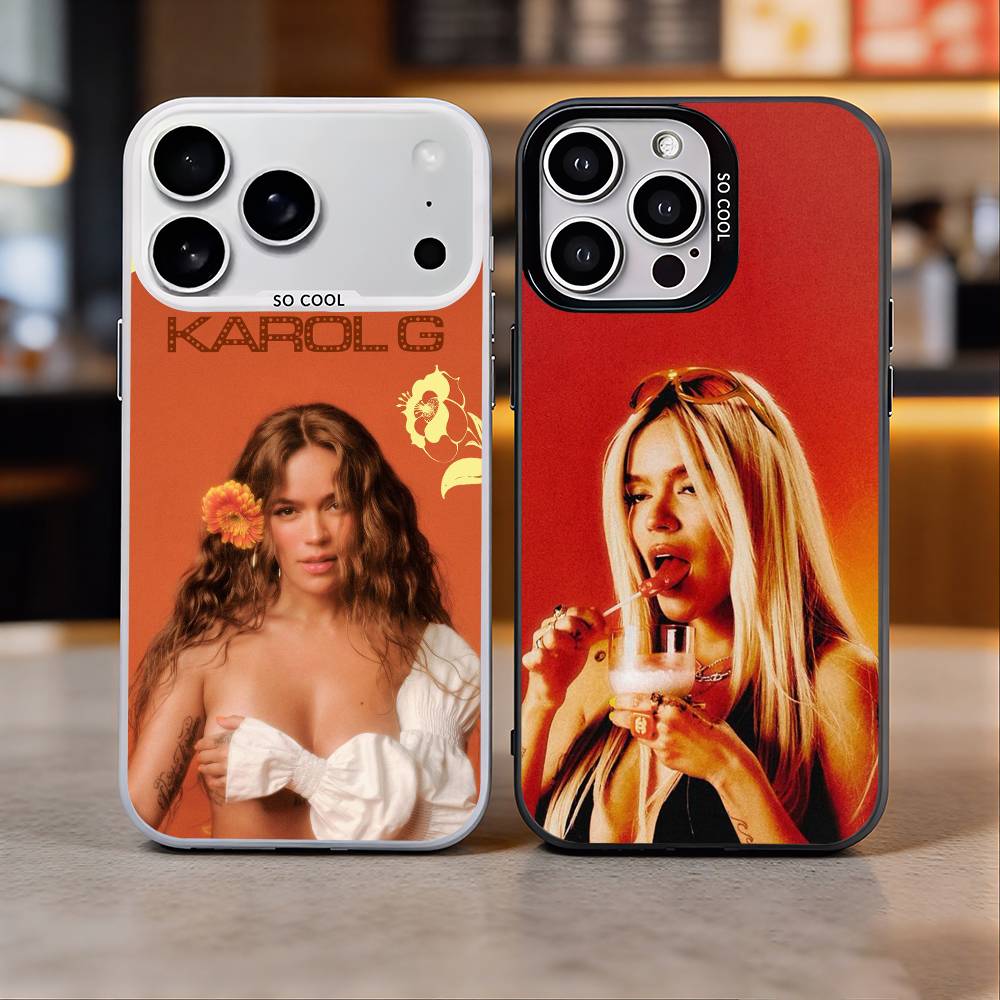 K-Karol G Colombian Phone Case For iPhone 17, 16,15,14,13,12,11 Plus,Pro Max, Colorful Silver Funda Cover