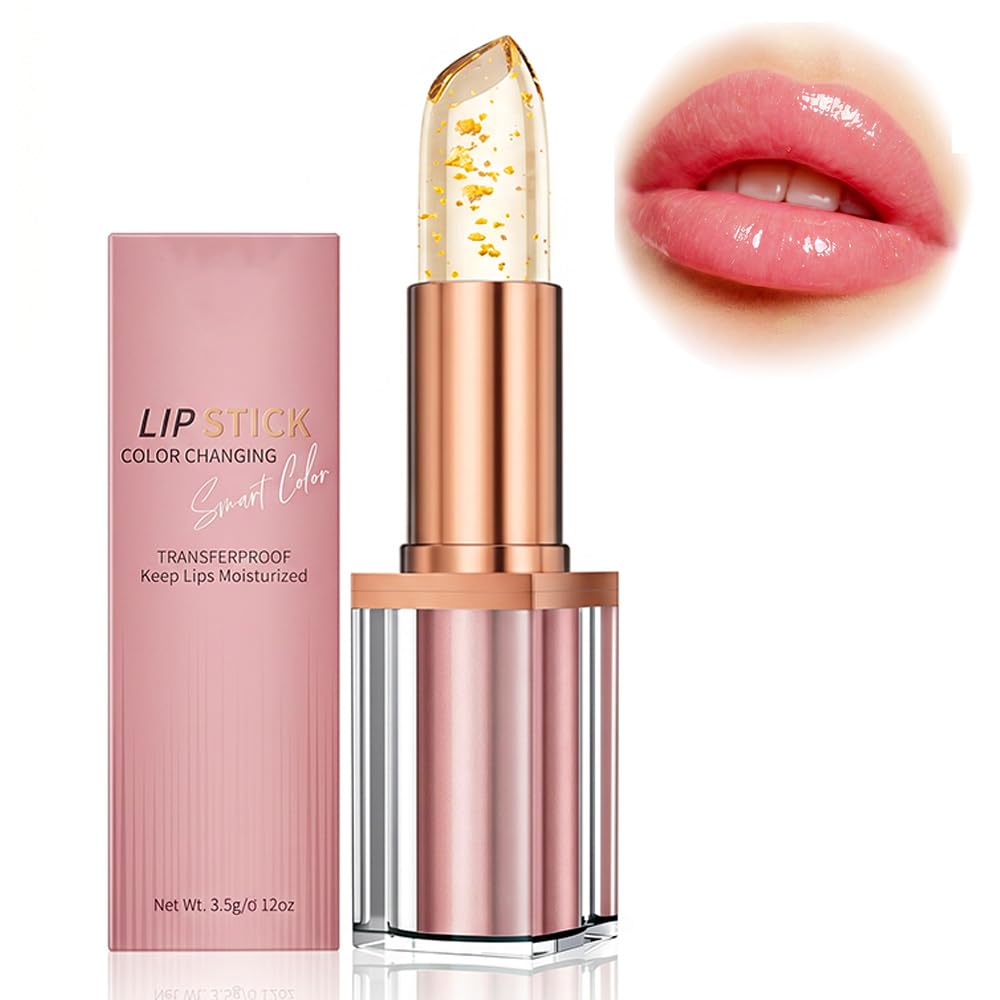 2026 New Lipstick for Older Women, Color Changing Lipsticks,Gold Crystal PH Lipstick Color Changing
