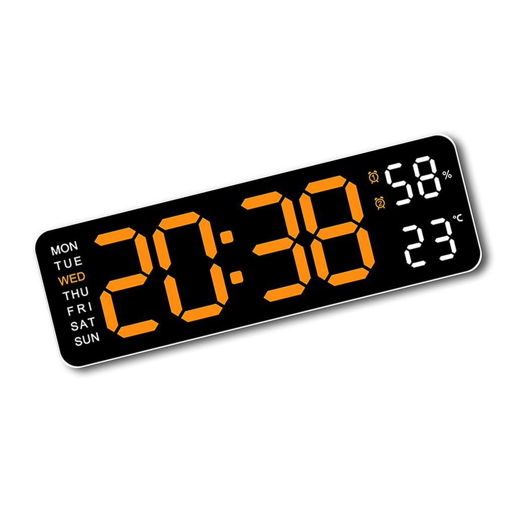 Multifunctional Electronic LED Table Clock with Time Week Temperature Display 2 Alarms 12/24 Hour Format Snooze Function