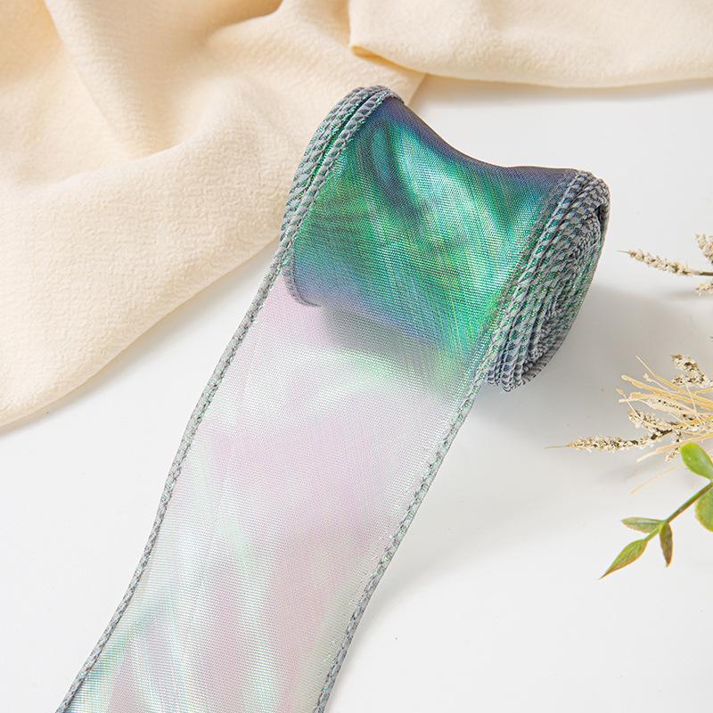 6cm Iridescent Fish Tail Ribbon for Cake Wraps, Bouquets, Gift Boxes, and DIY Projects.