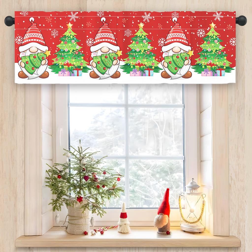 Christmas Short Curtain Merry Christmas Decoration for Home 2024 Xmas Short Curtains Ornament Navidad Natal New Year Gifts 2025