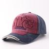 European and American new men's and women's outdoor curved brim baseball cap retro letter NYC sticker personalized cap