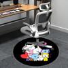 Kpop Chair Mat Round Rug-Office Carpet, Machine Washable, Non-slip, Suitable for Living Rooms, Bedrooms