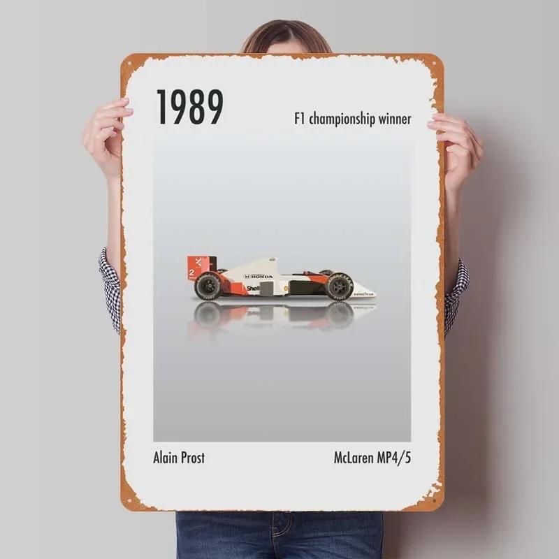 Alain Prost Metal Sign Racing Poster Art Mural Retro Tinplate Sign for Wall Art Decoration Coffee Bar Vintage Home Decor Items