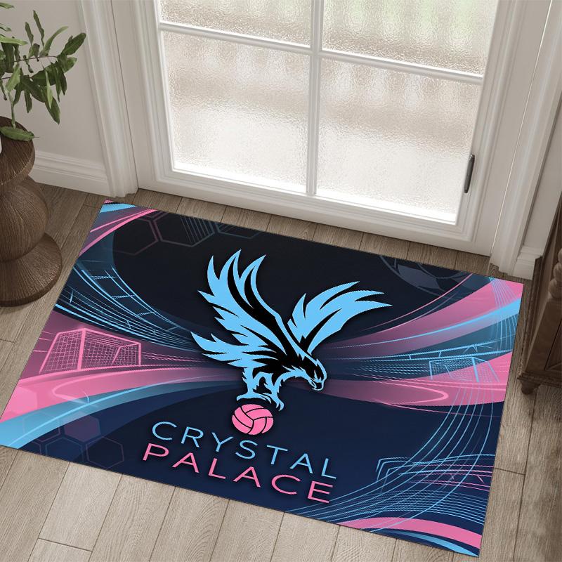 Crystal Palace Football Design Crystal Velvet Carpet Cozy Non?Slip Printed Rug For Bedroom Living Room Entrance