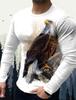 Men's T Shirts Vintage Animal Wolf Long Sleeve Tops Autumn Sweatshirt Graphic Casual Hip Hop Fashion Clothing O-neck T-shirts