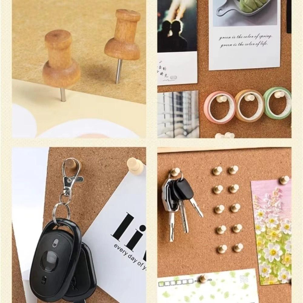 114Pcs Various Style Drawing Thumb Tacks Decorative Cork Board Thumbtack Wood Push Pins  Office