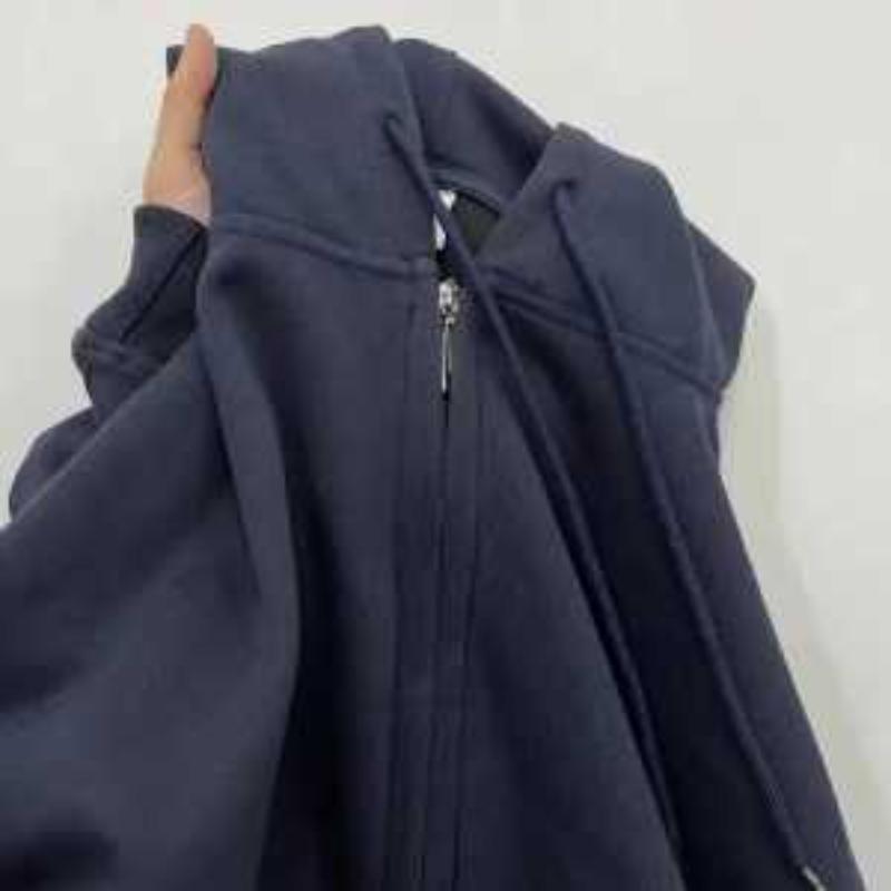 Damen Mantel und Sweatshirt 2025 Neuer Herbst Koreanischer Fauler Stil Locker Mit Kapuze Reißverschluss Strickjacke Oberteil