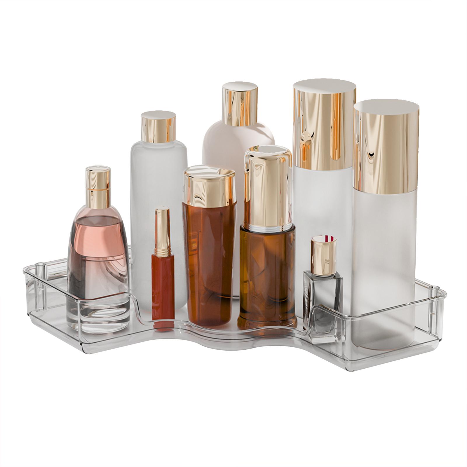 

Кутовий органайзер для макіяжу для ванної кімнати Полиця для стільниці для ванної кімнати Тримач для косметики великої місткості для лотка для туалетного столика Стійка для зберігання парфумів