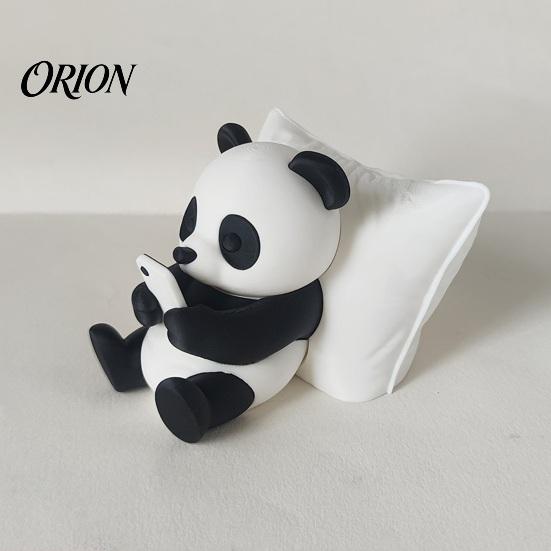 Handmade Style Panda Statue 3D Printed Ornaments, Cute & Pillow Desktop Figurine, Stress Relief Sculpture Creative Bedside Table Accessories for Home