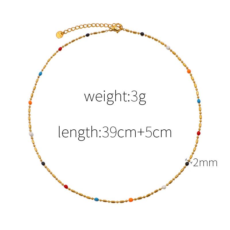 Bohemian Style Necklace For Women Natural Mineral Bead Stainless Steel Necklace Small Niche Design Clavicle Chain Girls Necklace