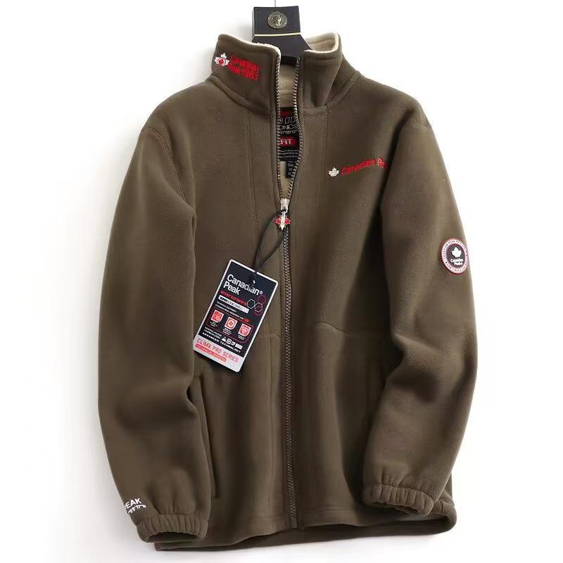 Norwegian Export Men's Winter Fleece Jacket – Fashionable, Embroidered, Versatile, and Casual.