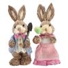 2PCS Easter Bunny Ornament Cute Rustic Simulation Rabbit Doll Home Party Supplies 23cm