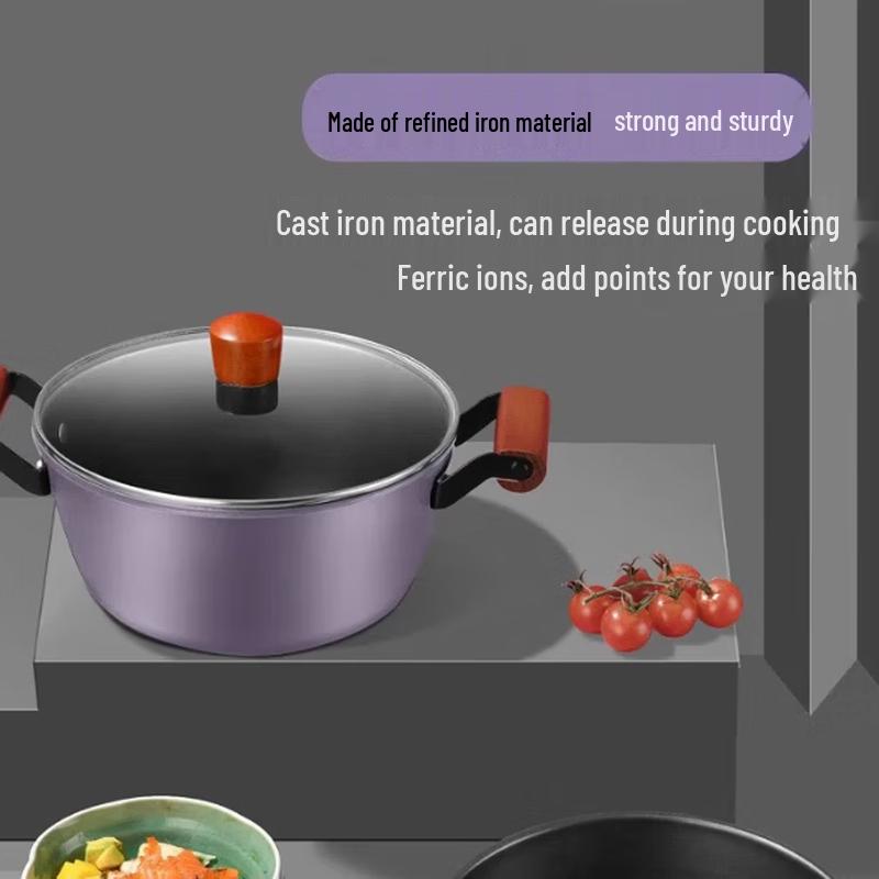 WODHO 3-Piece Wok, Soup Pot, and Frying Pan Cookware Set