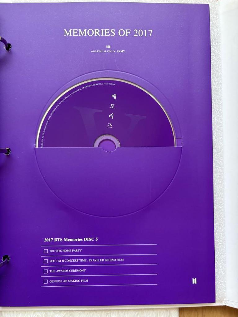 [USED] BTS MEMORIES OF 2017 DVD with JIMIN trading card