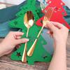 8/1Pcs Christmas Cutlery Holder Knife Fork Covers Snowflake Xmas Tree Pocket Cutlery Bag New Year Party Dinner Table Decorations