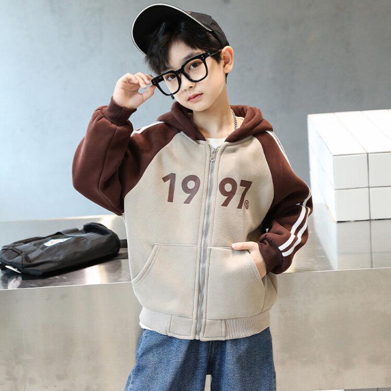 

Детская спортивная куртка на флисовой подкладке - Универсальная весенне-осенняя верхняя одежда для мальчиков и девочек 170 cm (Height 1.55-1.6m)