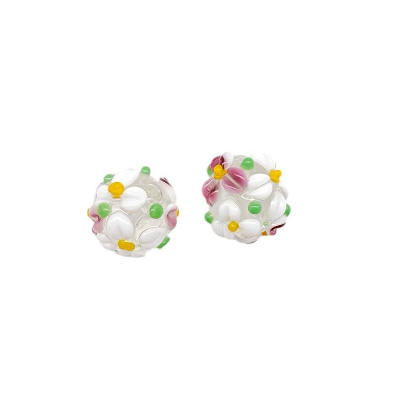 3D Multilayer Two-tone Petal Glass Beads for DIY Jewelry Crafting