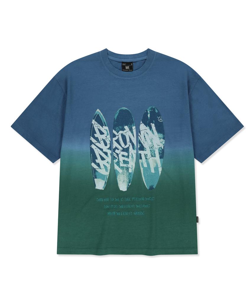 BROWNBREATH Surfing Board Tag Tee - Blue