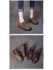 Women's Handmade Genuine Leather Lace-Up Soft Sole Casual Shoes - Retro Autumn Style
