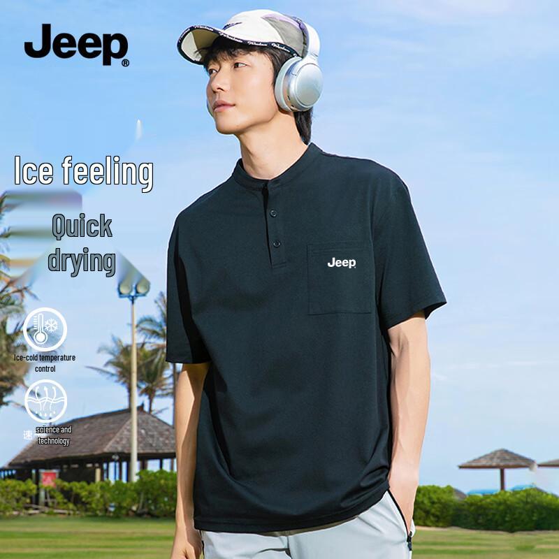 JEEP Men s Business Casual Anti-bacterial Short Sleeve T-Shirt 3XL