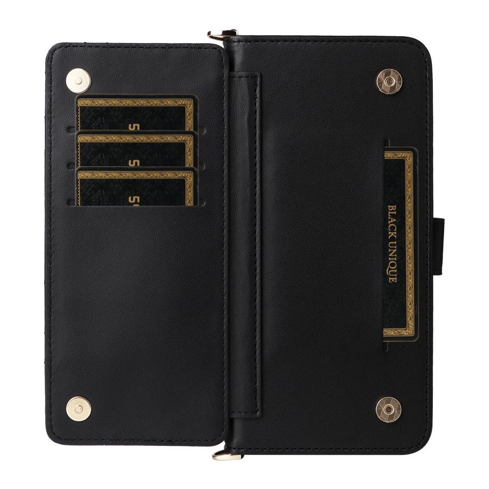 Oppo Reno 13 Pro 5G Flip Case, Crossbody Leather Wallet, Black