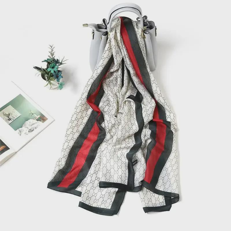 Women's High-Quality Satin Silk Scarf with Printed Design – Versatile for Beach Towel, Sun Protection, or Shawl.