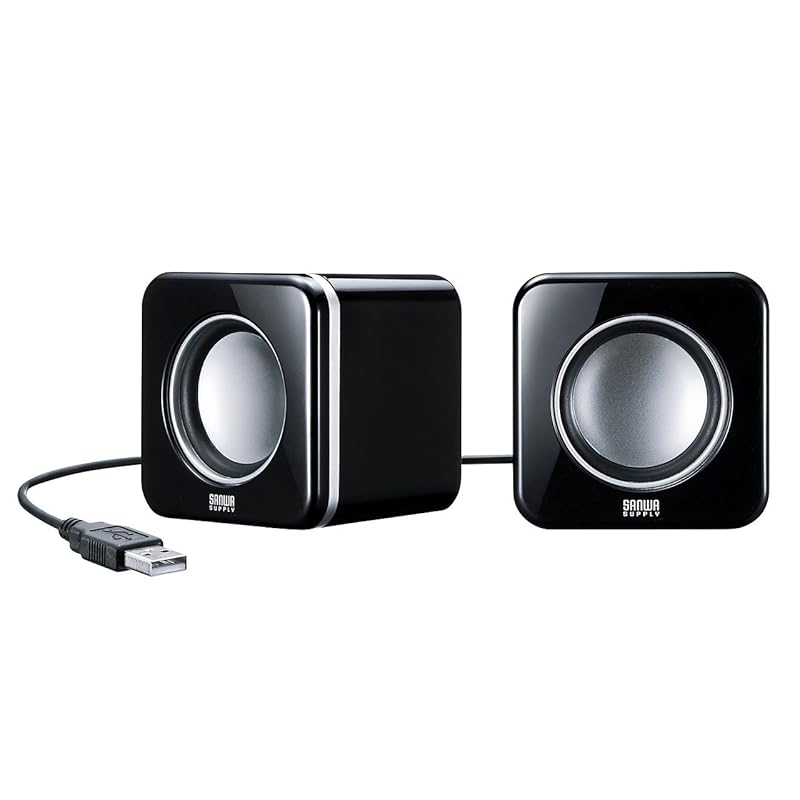 

Sanwa Supply compact pc speaker USB connection black MM-SPU8BK