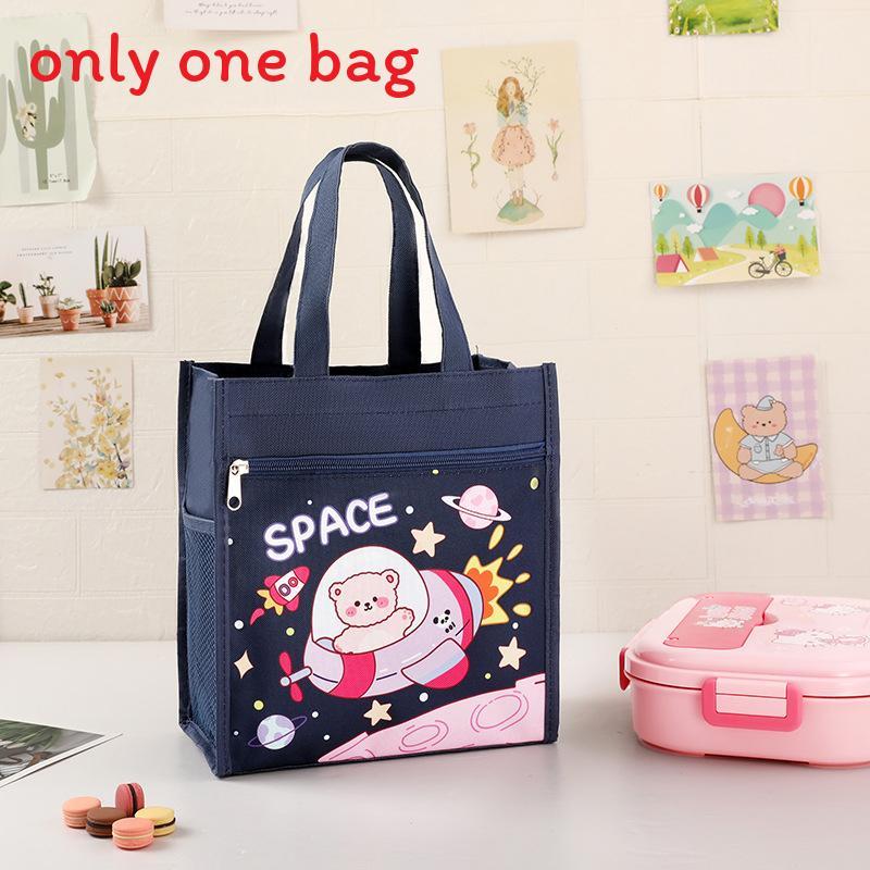 Childrens Cartoon Canvas Lunch Bag With Waterproof Handle For School And Travel