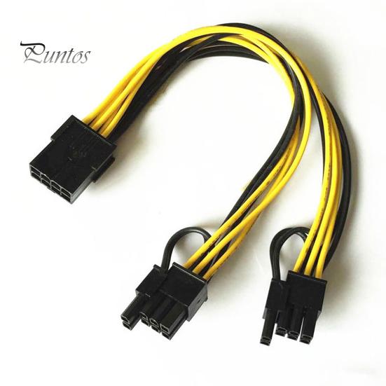 Portable Cable PCI-E 6-pin to 2x 8-pin GPU Graphics Video Card Extension Cord Power Splitter PCI Express