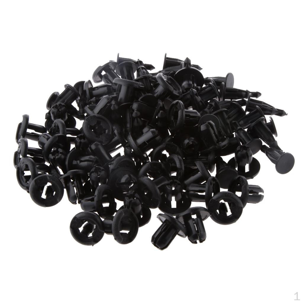 

50Pcs 10mm Hole Nylon Push Type Rivet Retainer Fastener Bumper Moulding Clips for