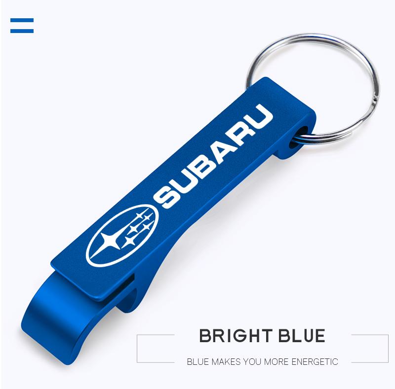 1Pcs Portable Beer Bottle Opener Car Logo Keychain Ring For Subaru STI Forester Impreza Legacy Outback XV BRZ WRX Tribeca et4