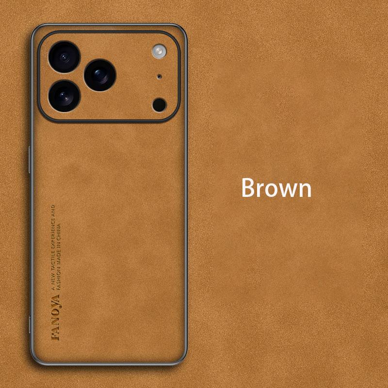 

EUCAGR Luxury Sheepskin PU Leather Phone Case For iPhone 17E 17Air 17Pro Max 17 Pro Protect Stand Back Cover For iPhone17Pro Max iPhone17 Pro коричневий