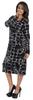 Bimba Printed Long Bodycon Dress With Pockets For Women Full Sleeves Dress Midi