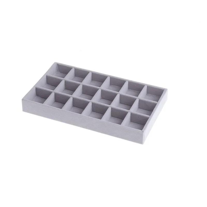 Jewelry Organizer Velvet Jewelry Storage Tray Display Holder Ring Bracelet Necklace Storage Box Showcase Drawer Organizer Trays